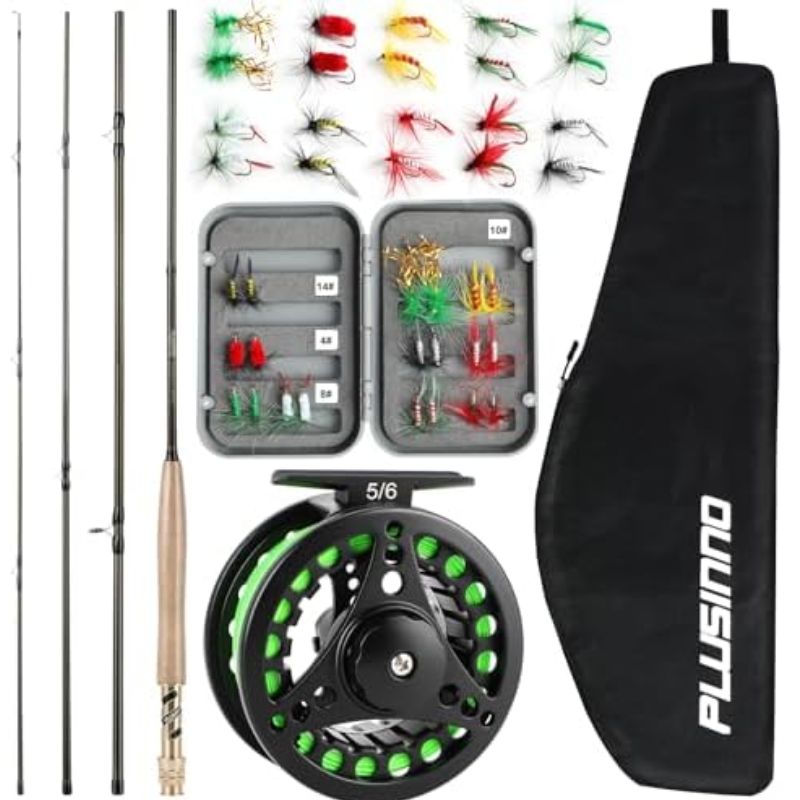 Fly Fishing Rod and Reel Combo 4 Piece Lightweight Ultra-Portable Graphite Fly Rod Complete Starter Kit