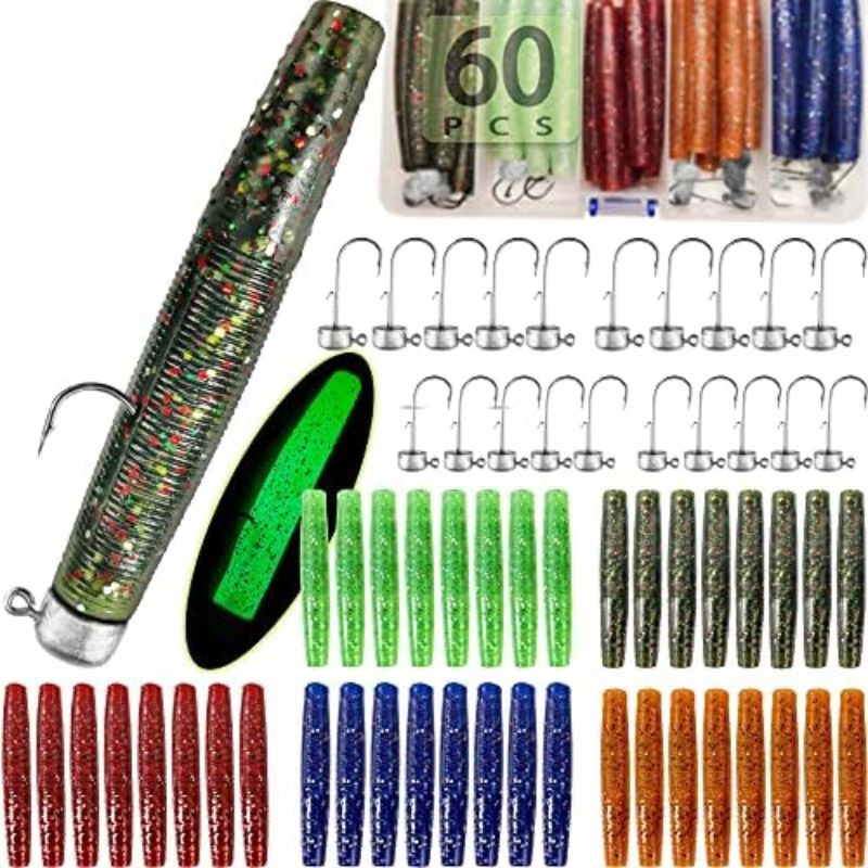 Ned Rig Jig Heads Soft Plastic Worms Stick Baits Kit Finesse Mushroom Ned Rigs Jighead Hooks Worm