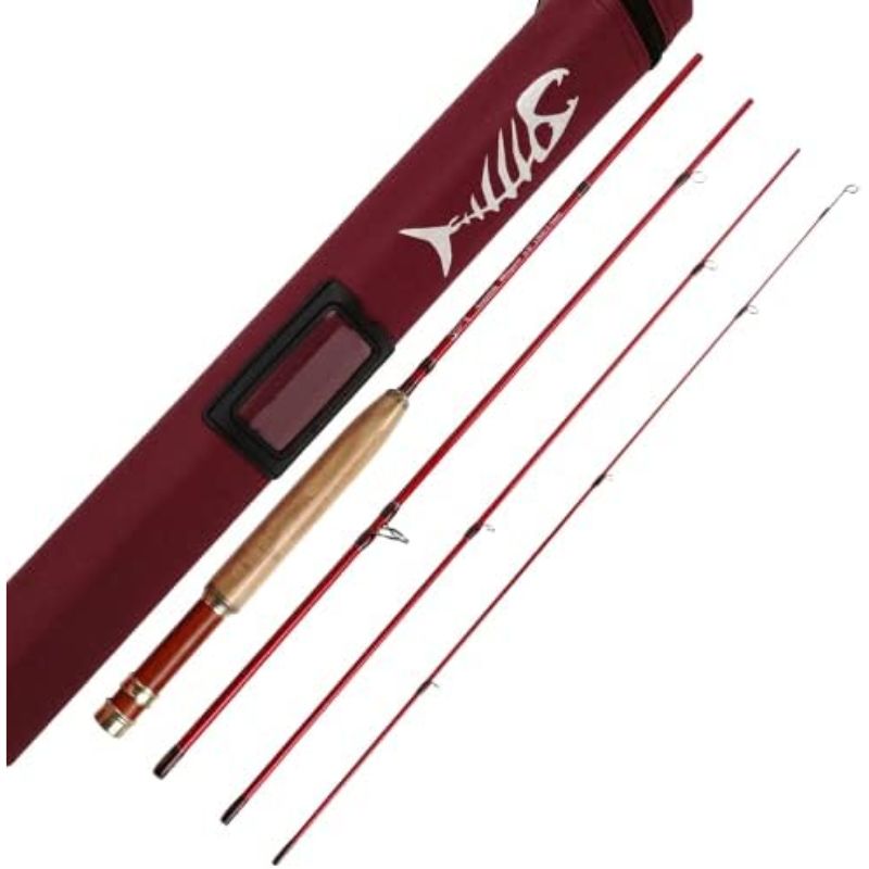 Whisperer Fly Fishing Rod 4 Pieces 24T Corbon Fiber Fast Action Super Compact Freshwater Ultra Light Fly
